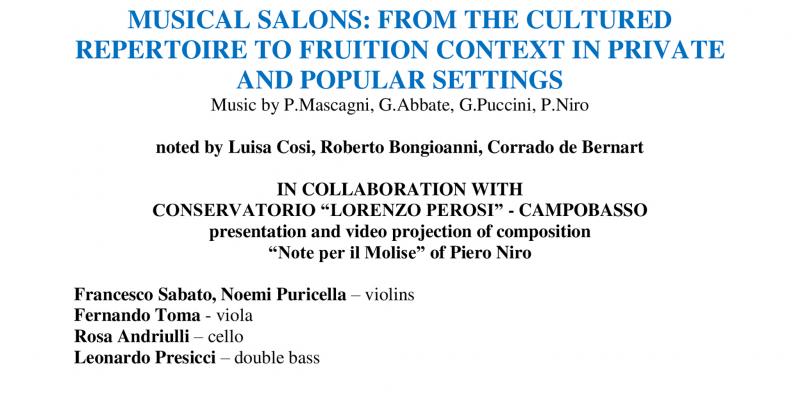 MUSICAL SALONS: FROM THE CULTURED REPERTOIRE TO FRUITION CONTEXT IN PRIVATE AND POPULAR SETTINGS